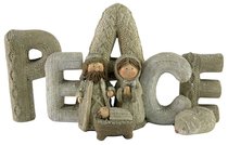 Resin Knitted Finish White/Beige Holy Family: Peace Resin Knitted Finish White/Beige Holy Family: Peace