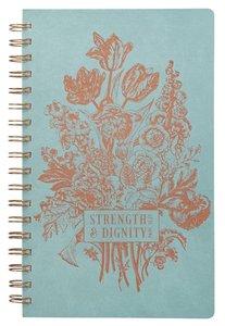 Spiral Journal: Strength & Dignity, Pale Blue/Rose Gold Etching Spiral Journal: Strength & Dignity, Pale Blue/Rose Gold Etching