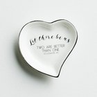 Ceramic Heart Shape Ring Dish: Let There Be Us. Two Are Better Than One, Silver Foil (Ecc 4:9 Kjv) Homeware