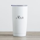 Stainless Steel Tumbler With Lid: Mrs, I Found the One I Love, White With Black Writing Homeware