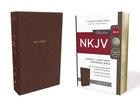 NKJV Reference Bible Compact Large Print Brown (Red Letter Edition) Premium Imitation Leather
