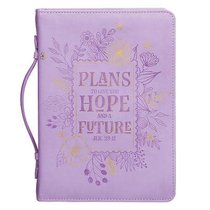 Bible Cover Trendy Medium Plans to Give You Hope and a Future, Purple Floral Luxleather (Jer 29:11) Bible Cover Trendy Medium Plans to Give You Hope and a Future, Purple Floral Luxleather (Jer 29:11)