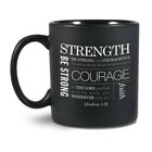 Ceramic Mug Simple Faith: Strength, Black/White (Joshua 1:9) Homeware