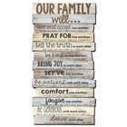 Stacked Wood Word Plaque: Our Family Will, Mdf/Paper, Large Plaque