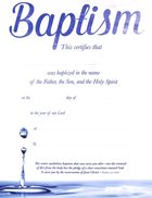 Certificate: Adult Baptism Pet 3:21 (8 1/2 X 11) Church Supplies