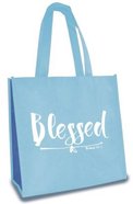 Tote Bag: Blessed, Blue/White Soft Goods