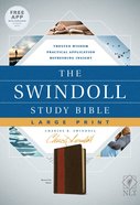 NLT Swindoll Study Bible Large Print Brown/Tan (Black Letter Edition) Imitation Leather