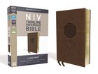 NIV Thinline Reference Bible Large Print Brown (Red Letter Edition) Premium Imitation Leather