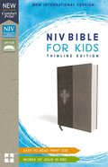 NIV Bible For Kids Gray Thinline (Red Letter Edition) Premium Imitation Leather