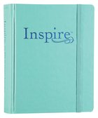 NLT Inspire Creative Journaling Bible Aquamarine With Elastic (Black Letter Edition) Imitation Leather Over Hardback