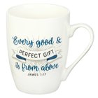 Ceramic Mug: Every Good & Perfect Gift....White/Blue (James 1:17) Homeware