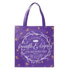 Tote Bag: She is Clothed With Strength & Dignity....Purple/White/Orange Soft Goods
