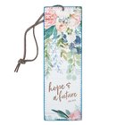 Bookmark: Hope & a Future, Floral/Brown Cord Tassel (Jer 29:11) Imitation Leather