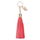 Tassel Keyring With Charm: Faith, Red/Gold, Genuine Leather Jewellery
