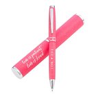 Ballpoint Hologram Pen: Love is Patient, Pink/Gold Stationery