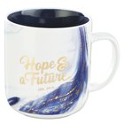 Ceramic Mug: Hope & a Future, Blue/White Marble/Gold Etching (Jer 29:11) (355ml) Homeware
