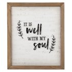Wall Plaque: It is Well With My Soul, Cream/Brown Frame (Mdf) Plaque