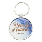Metal Keyring in Tinbox: Hope & a Future, Blue/White Marble/Gold Etching (Jer 29:11) Novelty