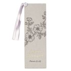 Bookmark With Tassel: Strength & Dignity, Grey/Gold Etching (Proverbs 31:25) Imitation Leather
