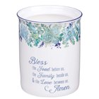 Ceramic Utensil Holder: Our Daily Bread White/ Blue Floral (Matt 6:11) (Our Daily Bread Collection) Homeware