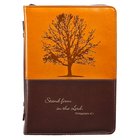 Bible Cover Stand Firm in the Lord, Luxleather Brown/Dark Brown, Medium Phil 4: 1 Imitation Leather