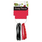 Funky Bands Laedee Bugg Black, White & Red, Wear Them as Wrist Bands Or Hair Bands Novelty