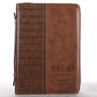 Bible Cover Classic Medium: Trust Prov 3:5, Brown Bible Cover