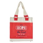 Canvas Tote Bag With Magnetic Clasp: Hope, Red With Cream & Navy (Retro Blessings 'Hope' Series) Soft Goods