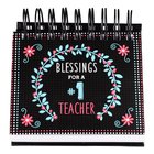 365 Perpetual Calendar: Blessings For a #1 Teacher, Black/Teal/Red Spiral