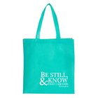 Tote Bag: Be Still and Know, Teal/White, Psalm 46:10 Soft Goods
