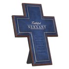 Desktop Cross: Faithful Servant (Navy/brown) Homeware