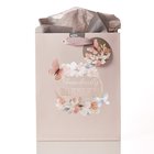 Gift Bag Medium: Abundantly Blessed, Butterflies/Flowers Pink Stationery