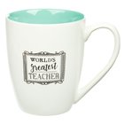 Ceramic Mug: World's Greatest Teacher White/Blue Inside (355ml) Homeware