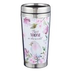 Polymer Mug With Design Insert: Best Mom in the World, Floral, Stainless Steel Lid Homeware