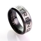 Mens Ring: Size 10, Strength Isaiah 40:31, Silver Outside/Black Carbon Inside Jewellery