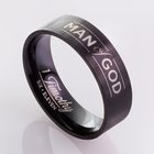 Mens Ring: Size 9, Man of God, Black Jewellery