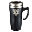 Stainless Steel Travel Mug With Handle: Courage, Black/Silver Homeware
