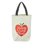 Canvas Tote Bag: Teaching is a Work of Heart, Cream/Red Apple/Black Handles (Teaching Is A Work Of Heart Series) Soft Goods