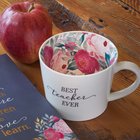 Ceramic Mug Best Teacher, Floral Interior (384ml) (Best Teacher Ever Collection) Homeware