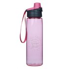 Plastic Water Bottle: Grateful, Pink, Pop-Up Lid, Bpa Free, 946ml Homeware