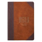 KJV Large Print Thinline Bible Brown Portfolio Red Letter Edition Imitation Leather