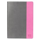 KJV Super Giant Print Bible Grey/Pink (Red Letter Edition) Imitation Leather