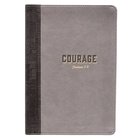 Journal: Courage Grey/Black, Slimline (Joshua 1:9) Imitation Leather