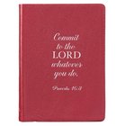 Journal: Commit to the Lord Whatever You Do, Red Genuine Leather (Proverbs 16:3) Genuine Leather
