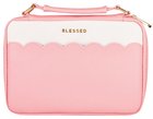 Bible Cover Fashion Large: Blessed, Pink/White, Carry Handle Bible Cover