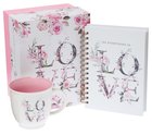 Boxed Gift Set: Love Journal and Ceramic Mug Floral/Pink (355 Ml) Pack