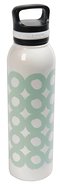 Water Bottle 730ml Stainless Steel: Be Still and Know, White With Green Circles (The Joy of the Lord) (Everyday Hospitality Series) Homeware