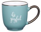 Ceramic Mug: Be Joyful, Teal, 296 ML (Be Brave Grateful Joyful Series) Homeware