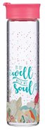 Water Bottle Clear Glass: It is Well, Coral (Well With My Soul Collection) Homeware