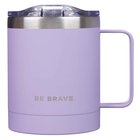 Camp Style Stainless Steel Mug : Be Brave, Purple (325ml) (Be Kind Still Brave Collection) Homeware